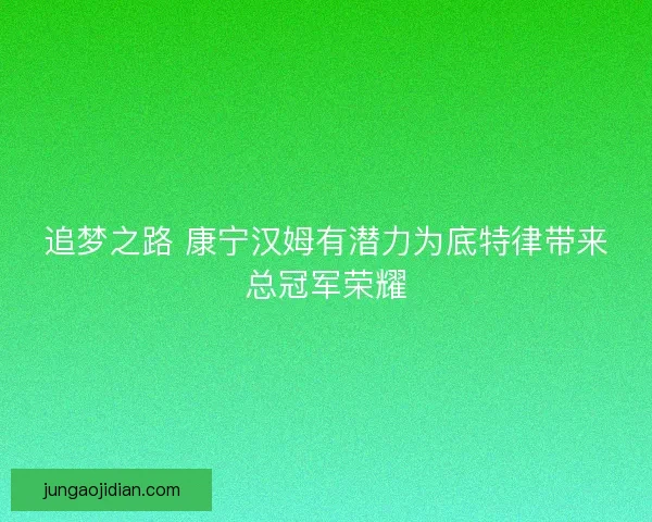 追梦之路 康宁汉姆有潜力为底特律带来总冠军荣耀