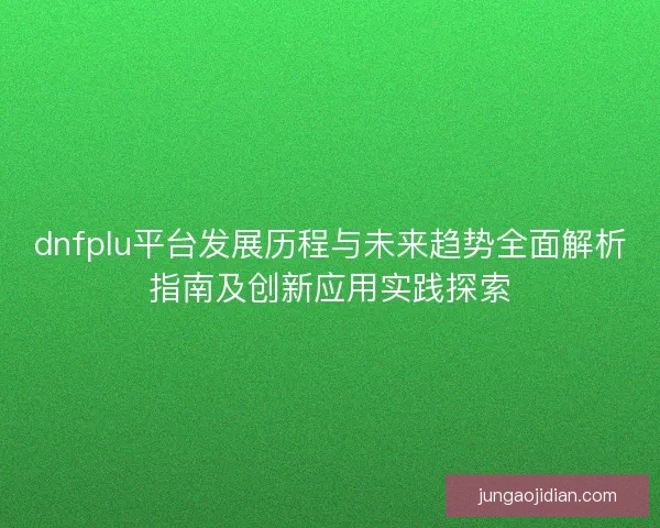 dnfplu平台发展历程与未来趋势全面解析指南及创新应用实践探索
